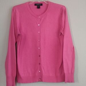 August Silk size large silk blend Pink women's cardigan sweater